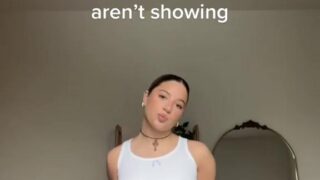 Mackenzie Ziegler Shows Off Her Pokies in a White Tank Top